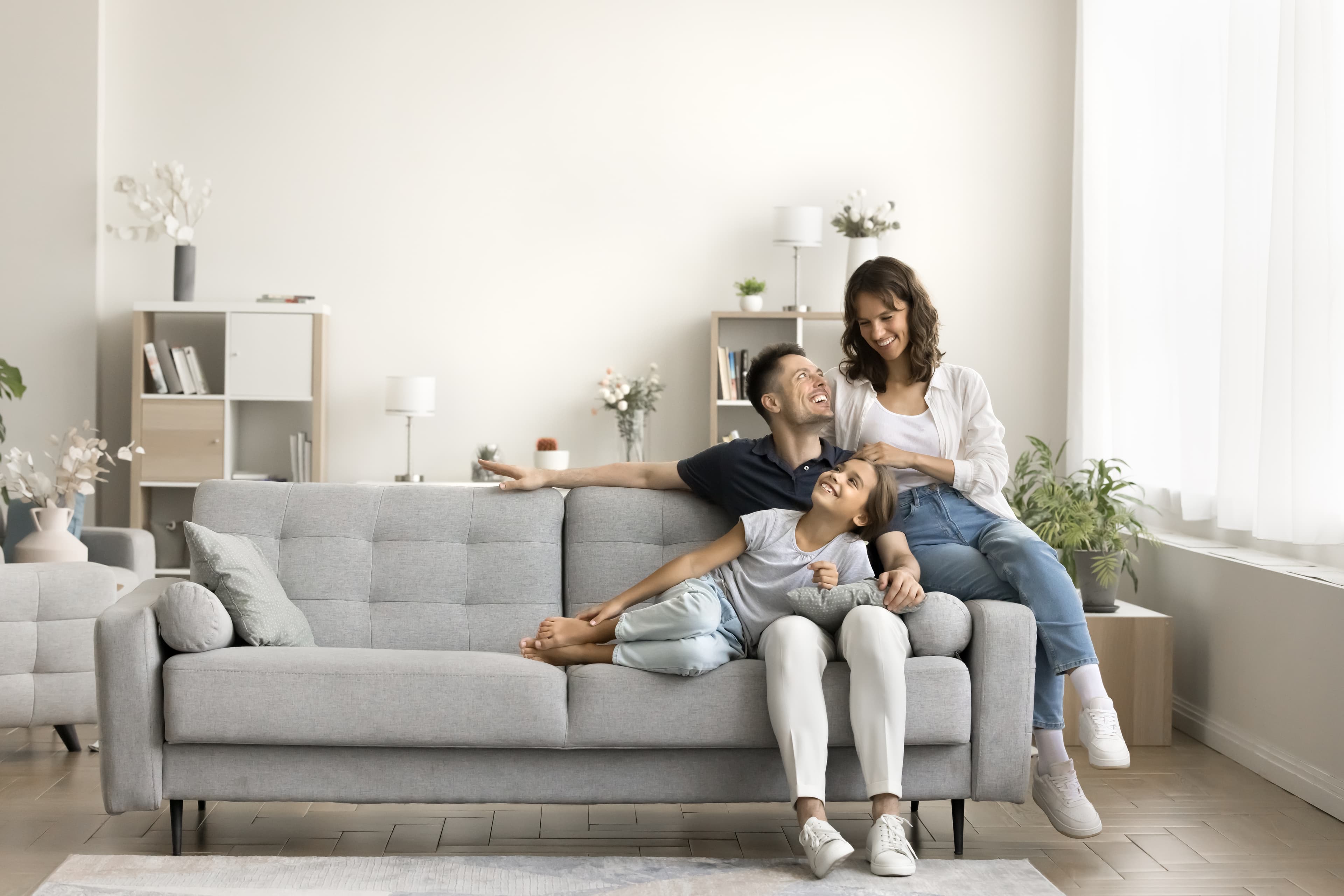 Family relaxing at home